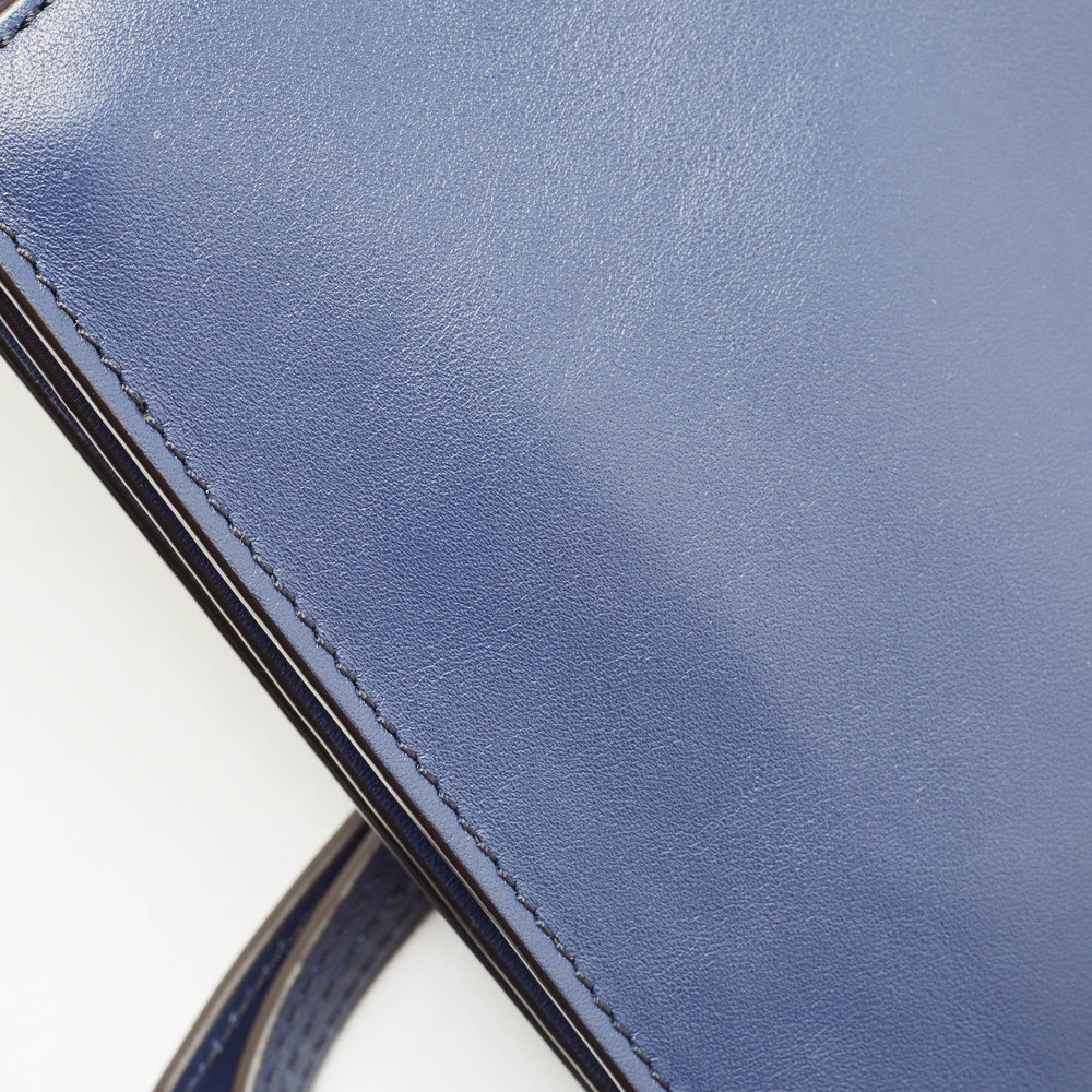 CHLOE Blue Leather and Suede Mini Faye Crossbody Bag - Picture 6 of 8